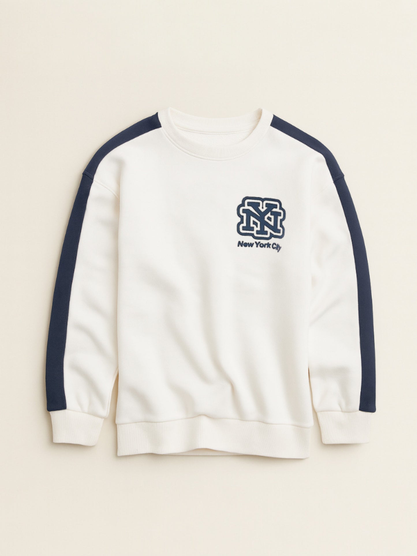 NYC Graphic Boys Sweatshirt & Jogger Set - White & Navy