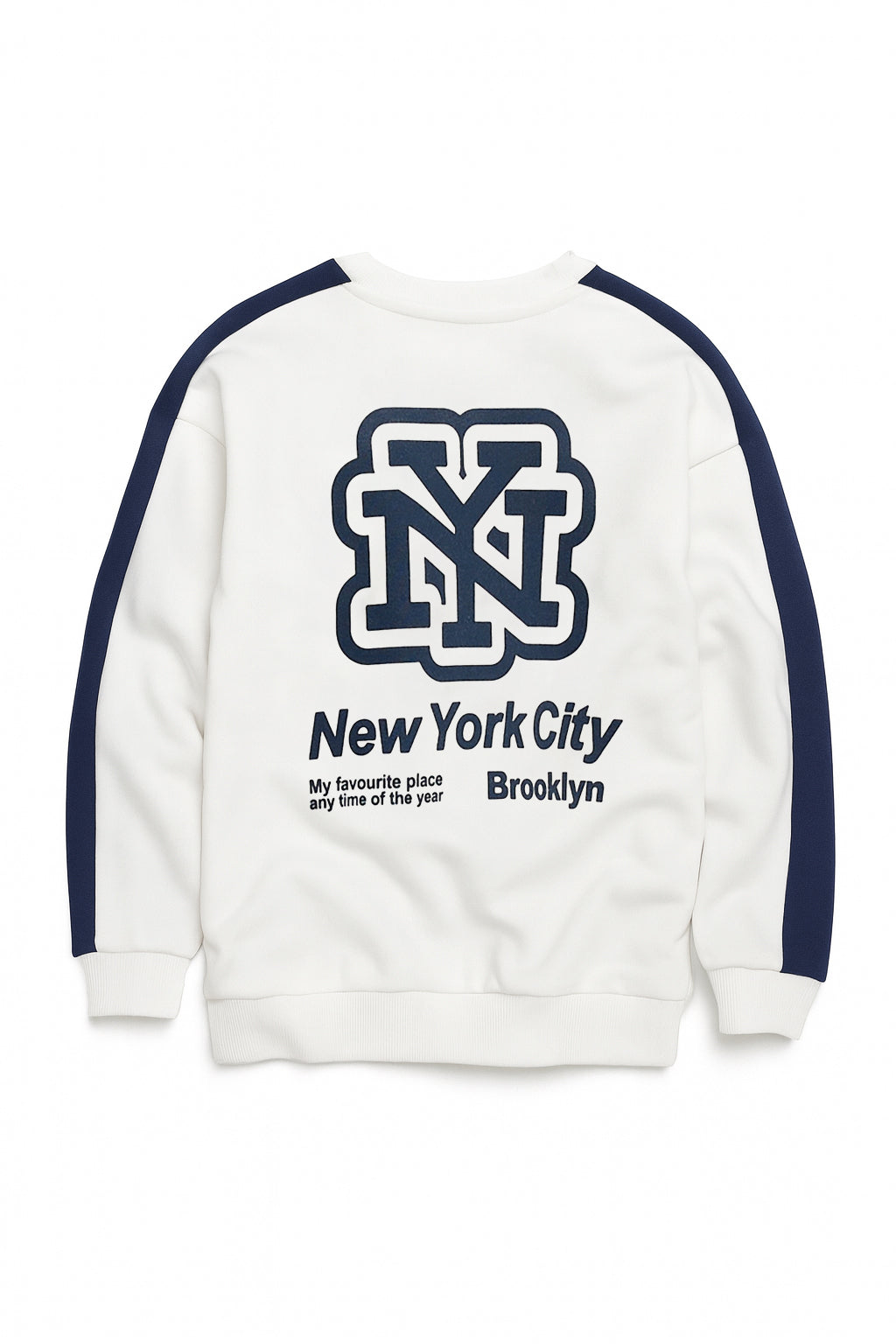 NYC Graphic Boys Sweatshirt & Jogger Set - White & Navy