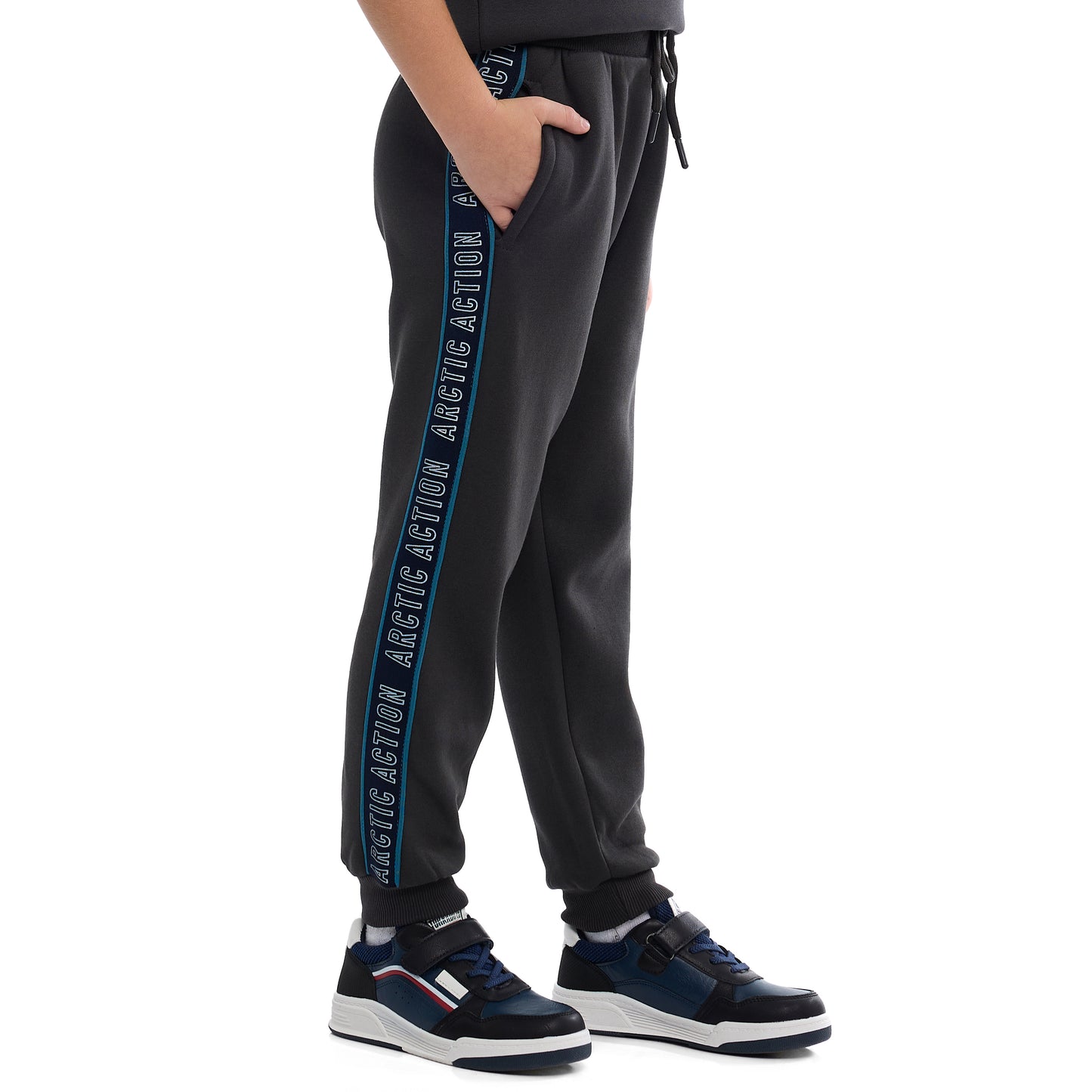 Boys’ Adventure Graphic Sweatshirt & Joggers – Charcoal Grey Fleece Set