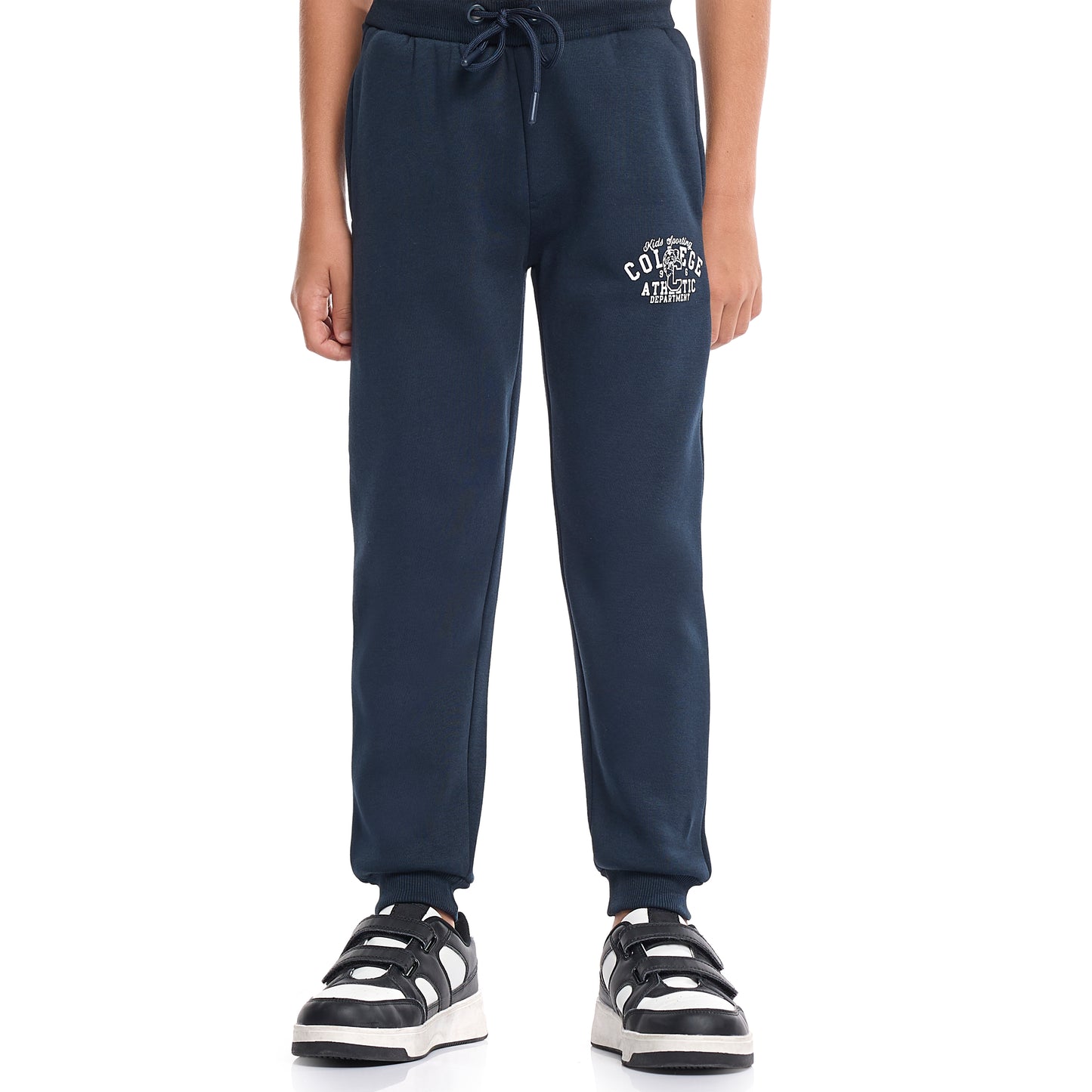 Boys’ Basketball League Fleece Set – Cream Sweatshirt & Navy Joggers