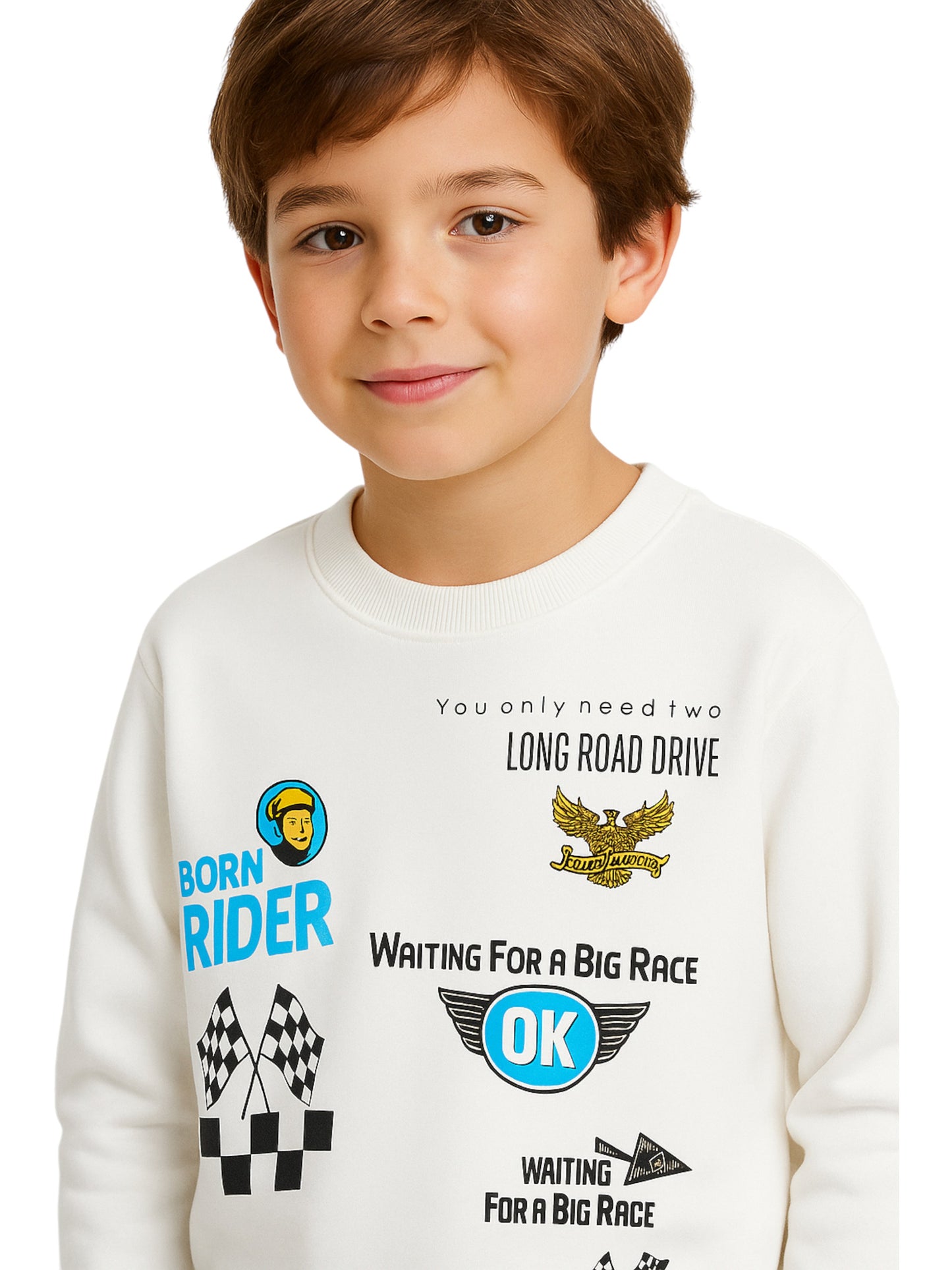 Boys’ Racing Style Set – Graphic Sweatshirt & Joggers