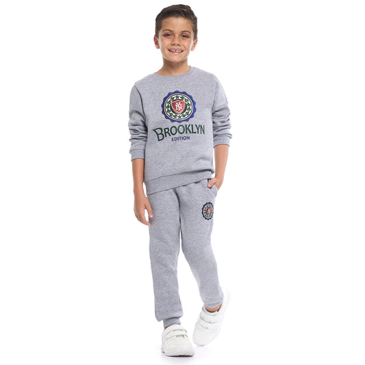 Boys’ Brooklyn Edition Tracksuit – Grey Sweatshirt & Joggers