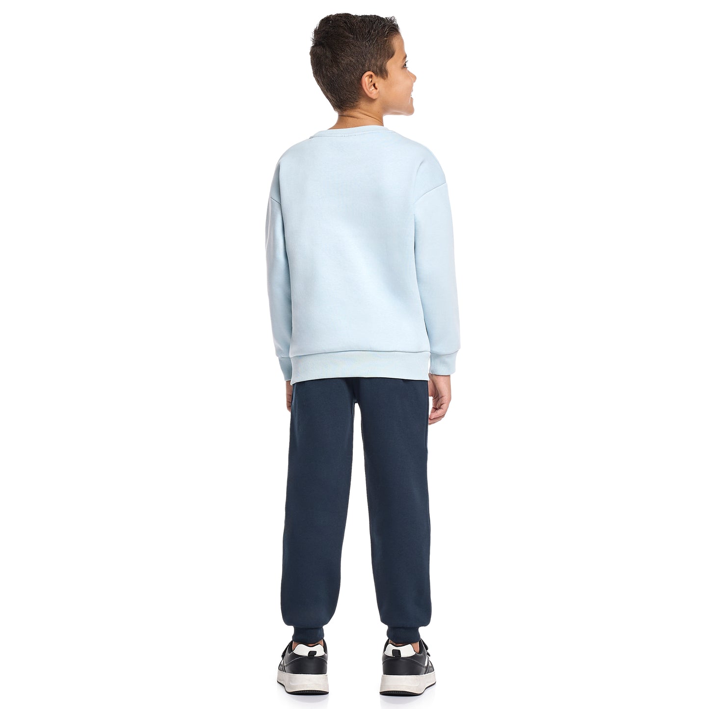Boys’ Outdoor Style Tracksuit – Blue Fleece Adventure Top & Bottom Set