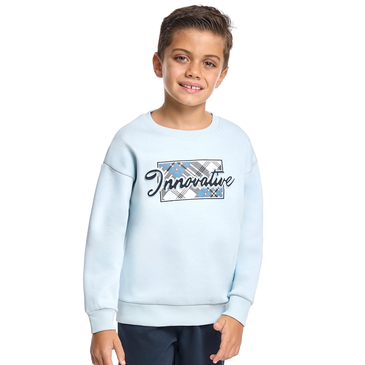Boys’ Outdoor Style Tracksuit – Blue Fleece Adventure Top & Bottom Set