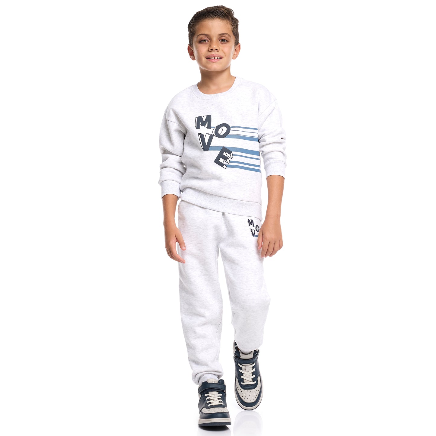 Boys’ MOVE Tracksuit – Grey Melange Sweatshirt & Joggers