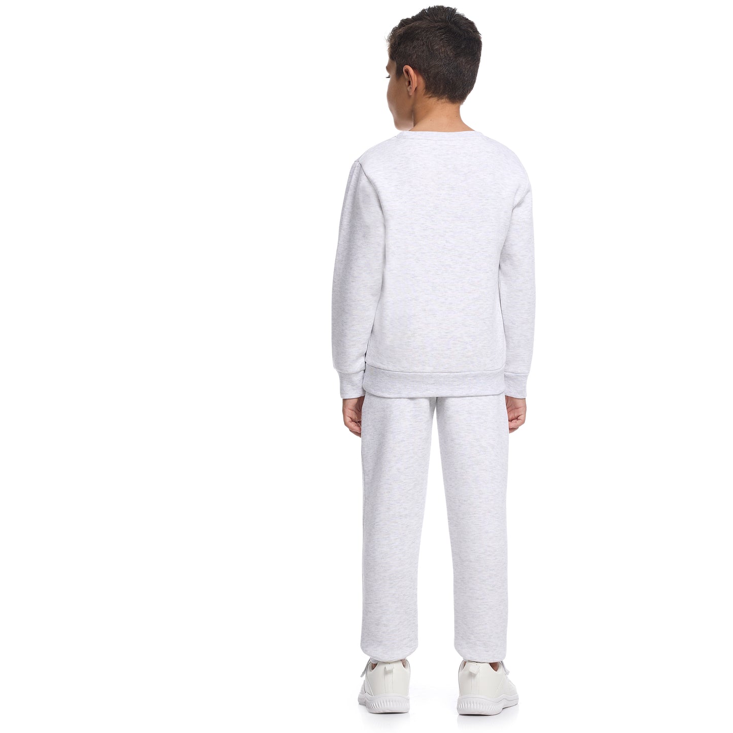 Boys’ Trendy Winter Co-ord Set – California Print in Soft Grey Melange