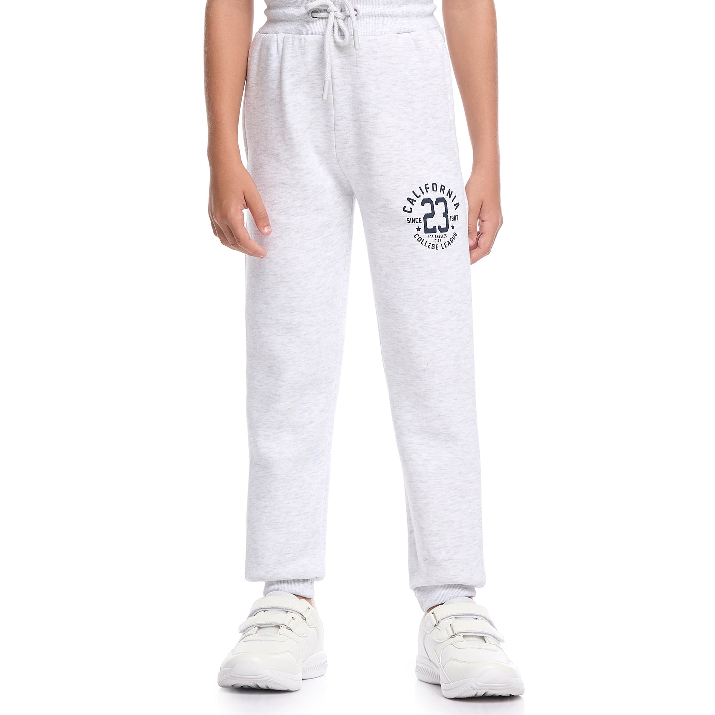 Boys’ Trendy Winter Co-ord Set – California Print in Soft Grey Melange