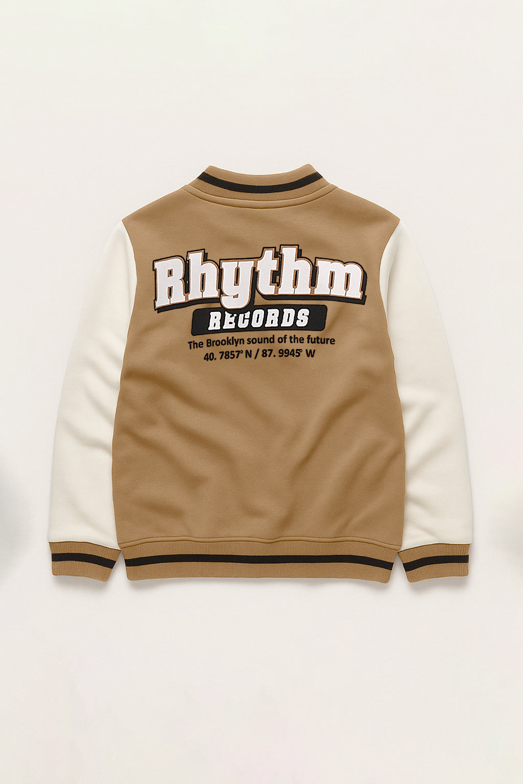 Boys’ Stylish Varsity Tracksuit – Brown Rhythm Print Jacket & Joggers