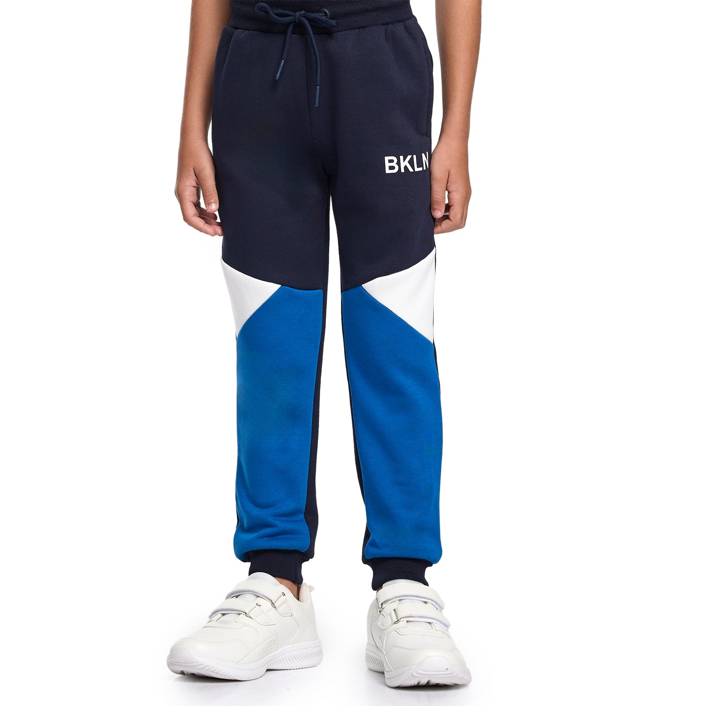 Boys’ Navy & Blue Colorblock Hoodie Tracksuit – Zip-Up Sweatshirt & Joggers Set
