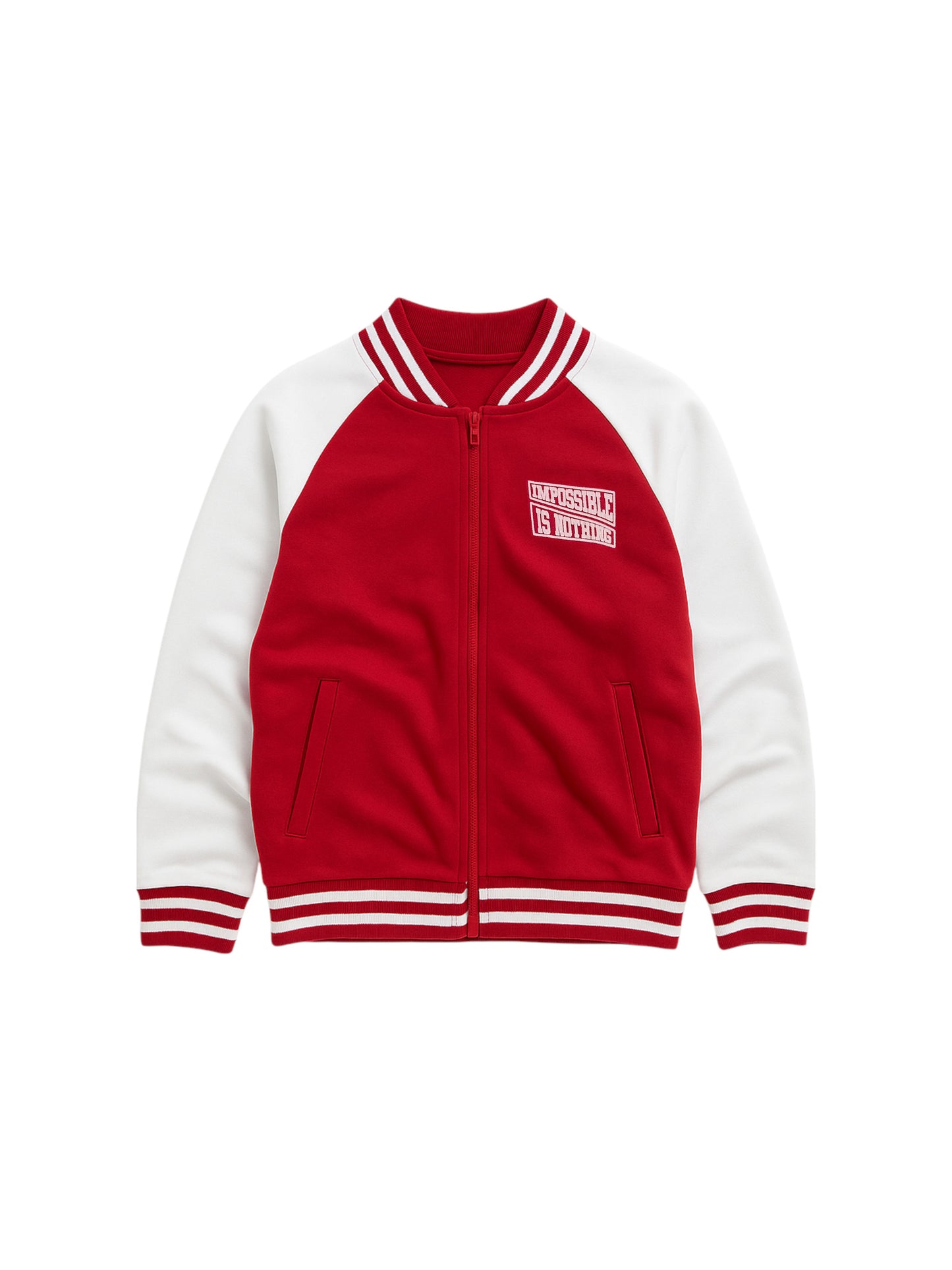 Boys' Trendy Red & White Sports Tracksuit – Break the Rule Print
