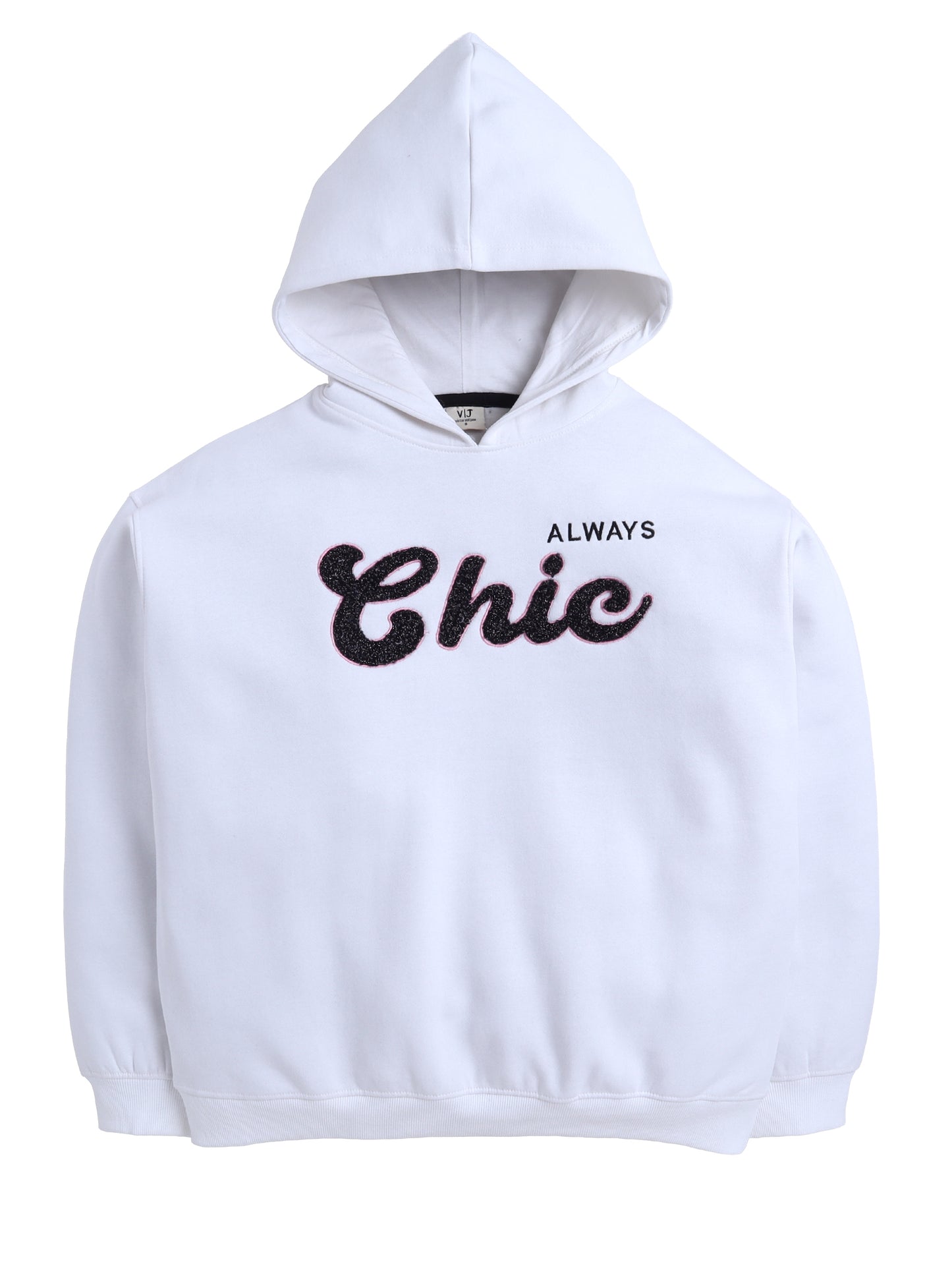 “Always Chic” Hoodie for Ladies – Off-White | 100% Cotton Fleece |