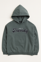 Œkeep It Trendy” Graphic Hoodie For Ladies “ Teal Blue | 100% Cotton Fleece |