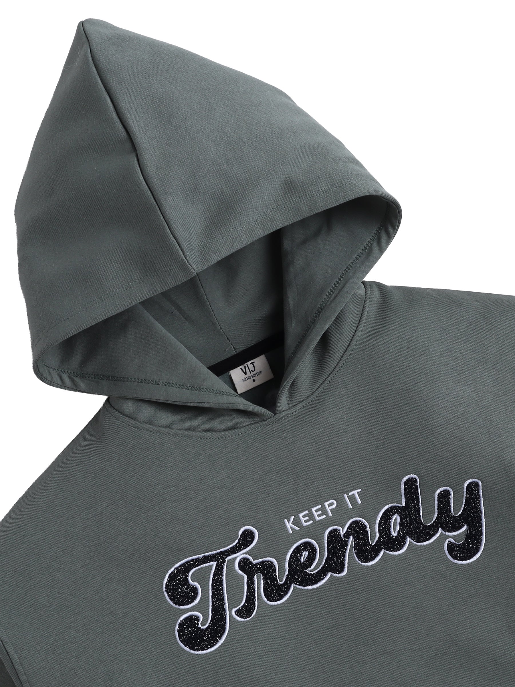 Œkeep It Trendy” Graphic Hoodie For Ladies “ Teal Blue | 100% Cotton Fleece |