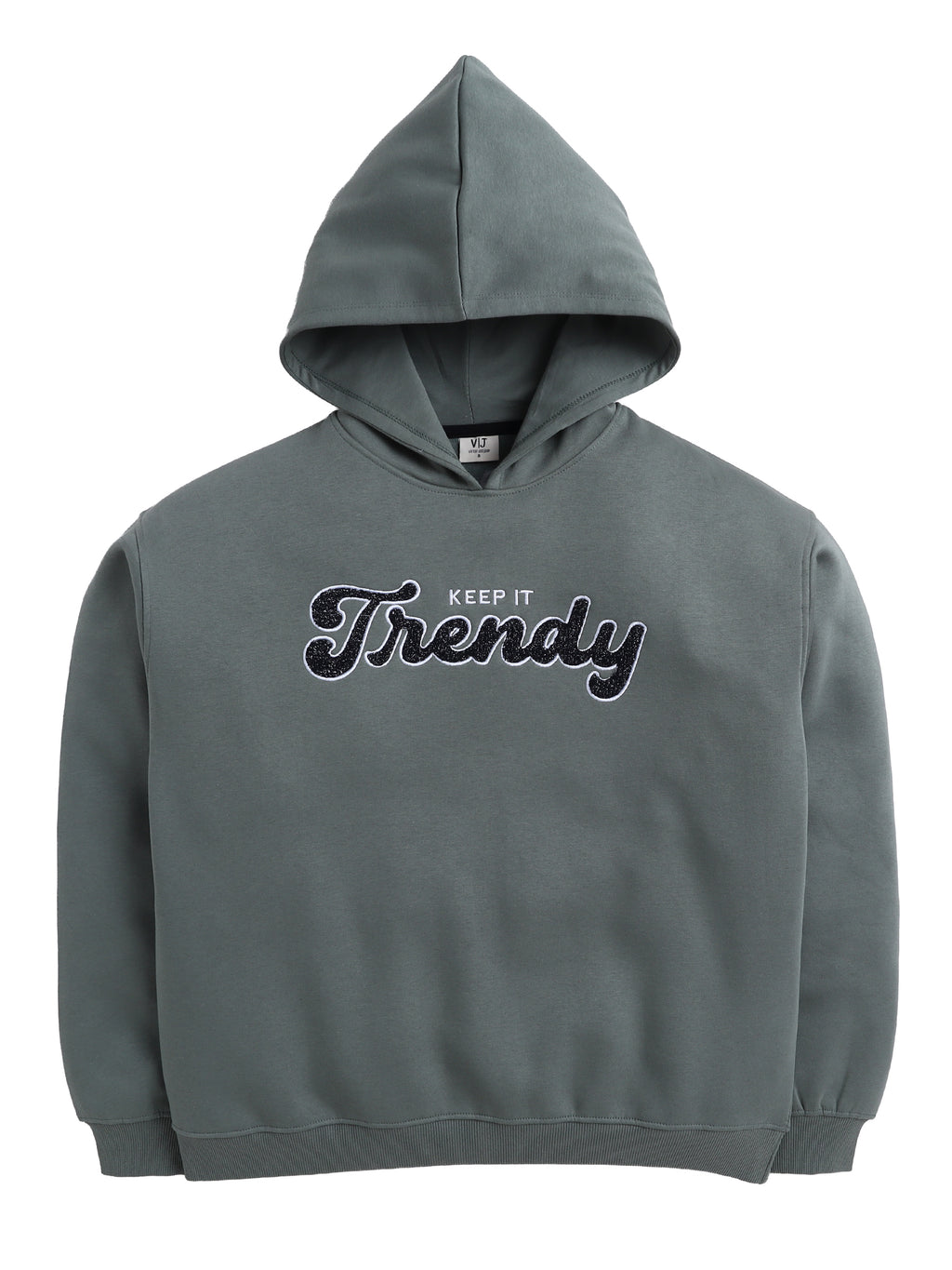 Œkeep It Trendy” Graphic Hoodie For Ladies “ Teal Blue | 100% Cotton Fleece |