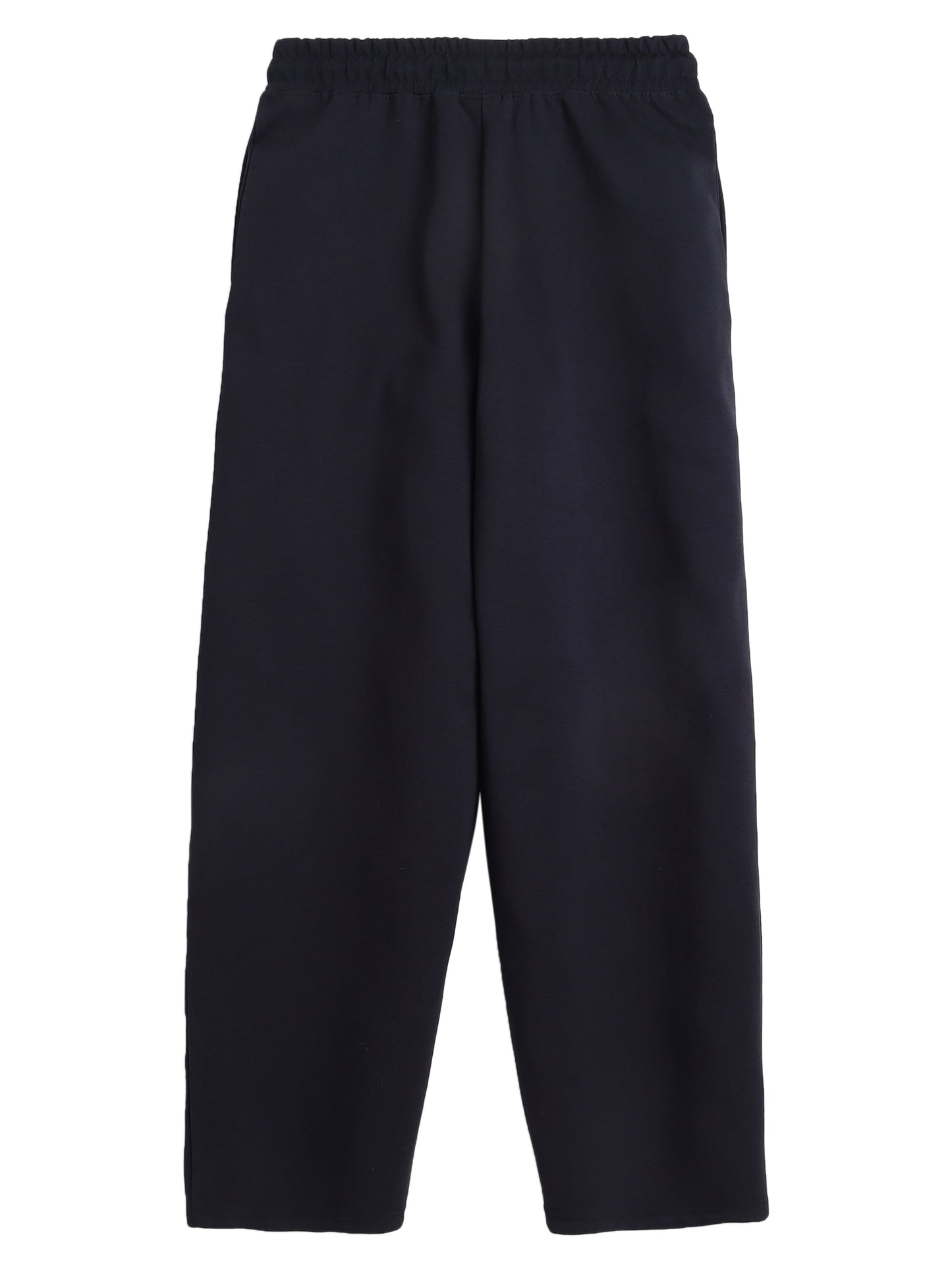 Black Straight-Leg Drawstring Joggers – Cotton interlock