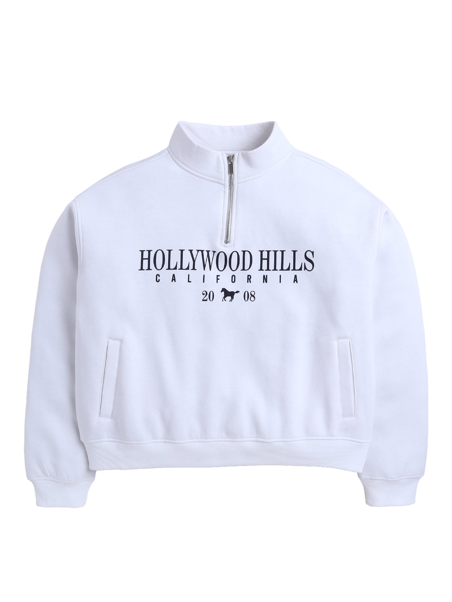 Half-Zip Pullover “ Œhollywood Hills California” | 100% Cotton Fleece, 280 Gsm