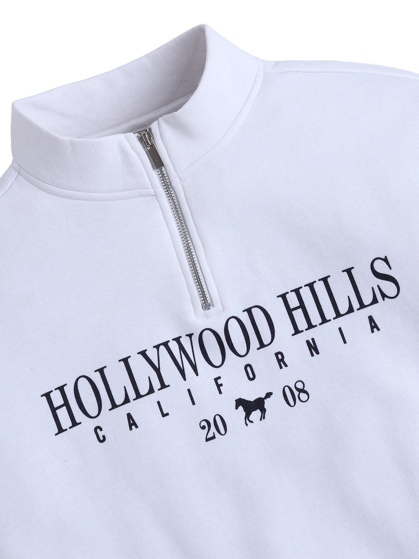 Half-Zip Pullover – “Hollywood Hills California” | 100% Cotton Fleece, 280 GSM