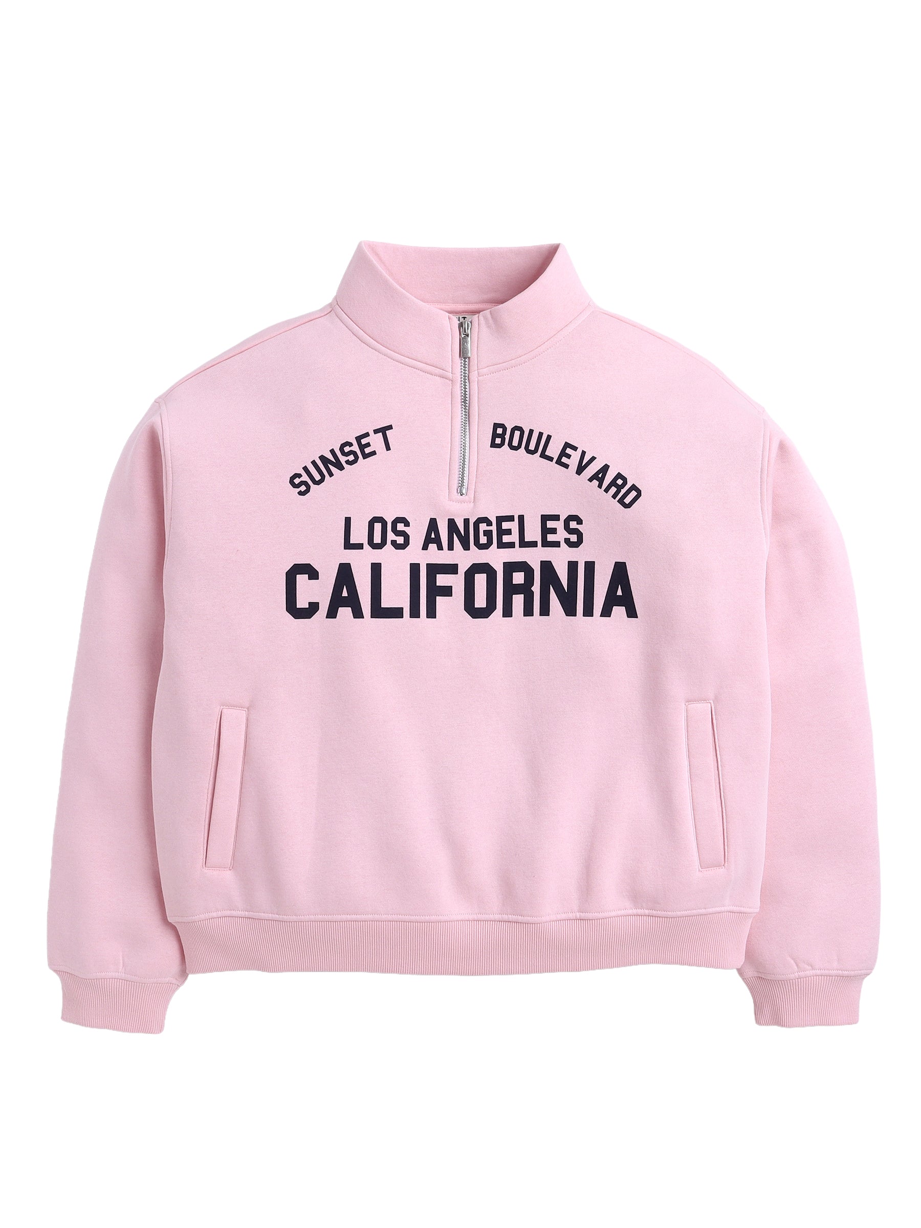 Œlos Angeles California” Half-Zip Pullover “ 100% Cotton Fleece Sweatshirt | 280 Gsm