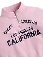 Œlos Angeles California” Half-Zip Pullover “ 100% Cotton Fleece Sweatshirt | 280 Gsm