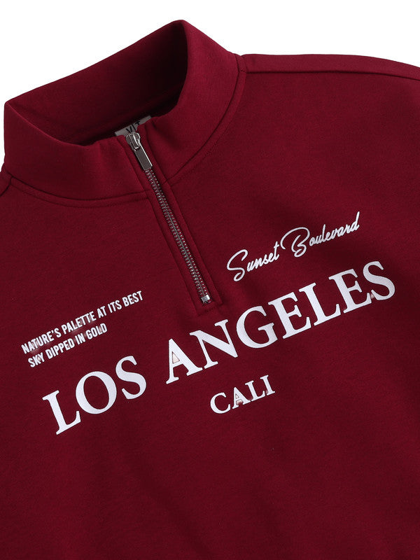 Œlos Angeles Cali” Half-Zip Sweatshirt “ 100% Cotton Fleece Pullover | 280 Gsm