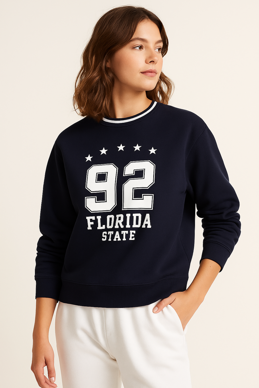 Œflorida State 92� Contrast Rib Pullover Sweatshirt “ 100% Cotton Fleece