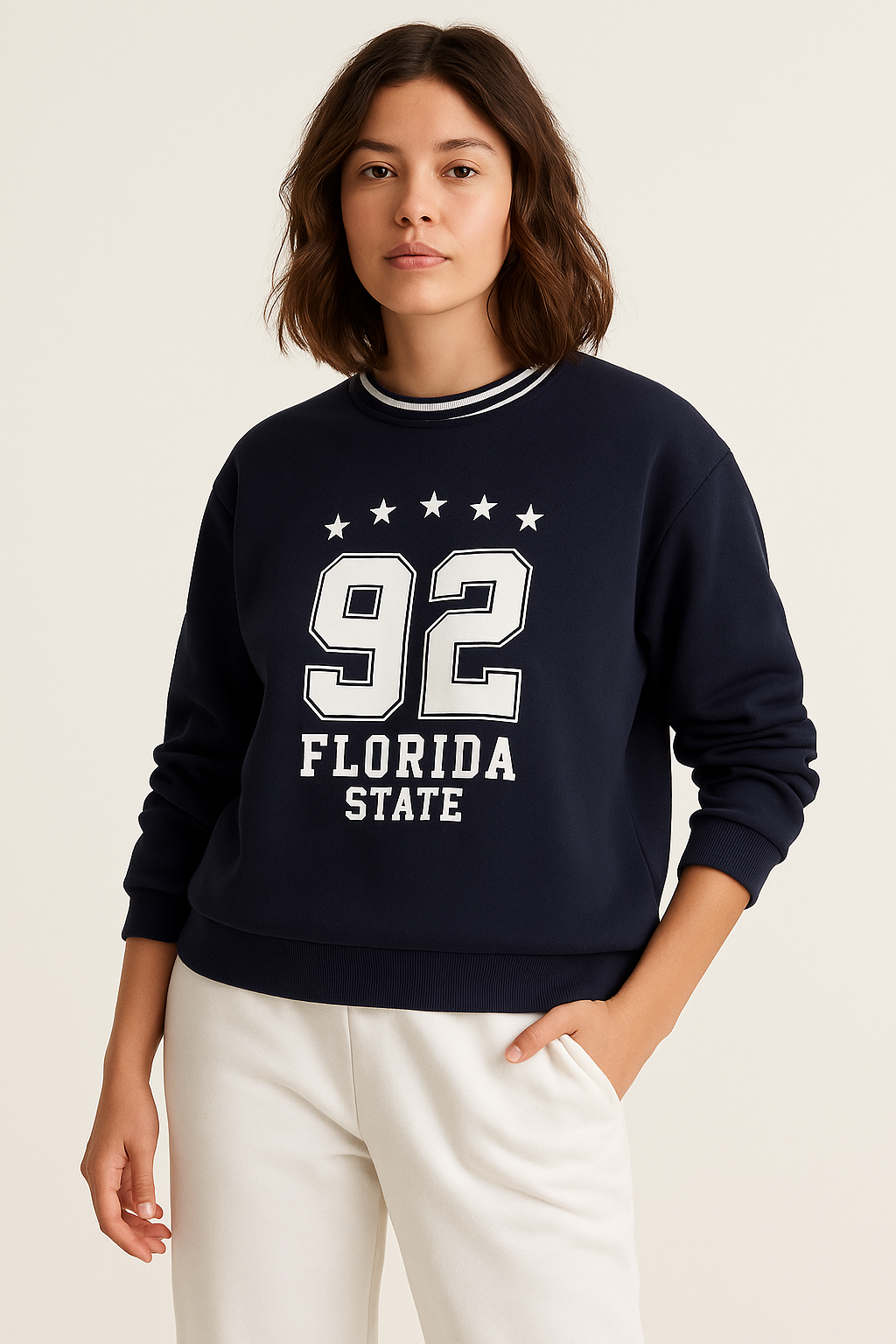 Œflorida State 92� Contrast Rib Pullover Sweatshirt “ 100% Cotton Fleece