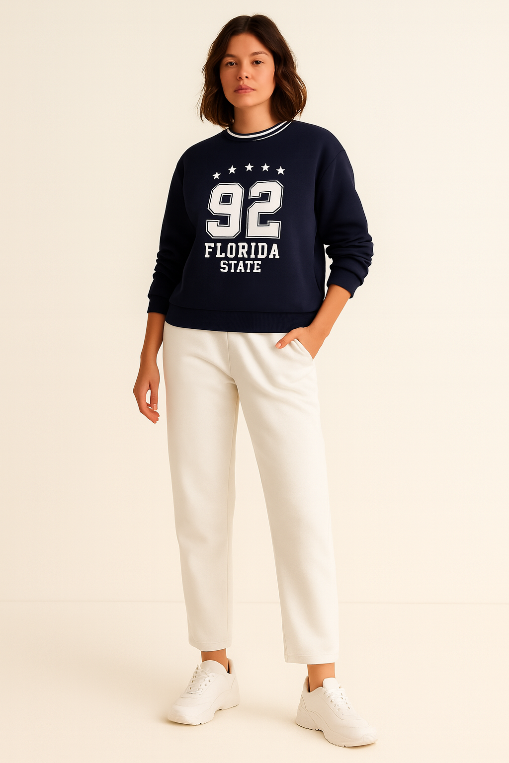 Œflorida State 92� Contrast Rib Pullover Sweatshirt “ 100% Cotton Fleece