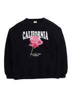 California Rose Graphic Sweatshirt “ 100% Cotton Fleece | Photographic Puff Print