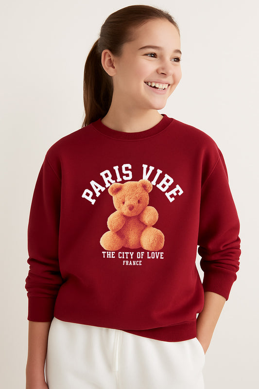 Paris Vibe Graphic Sweatshirt – 100% Cotton Fleece | Puff Print |