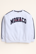 Œmonaco” Ladies' Varsity Sweatshirt “ Off-White | 100% Cotton Fleece |