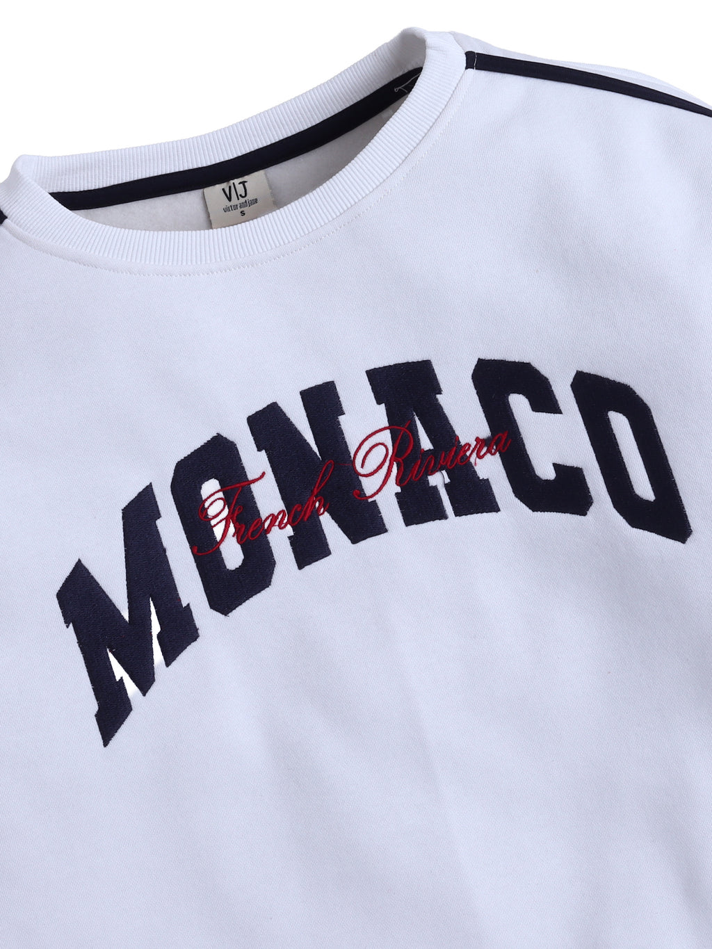Œmonaco” Ladies' Varsity Sweatshirt “ Off-White | 100% Cotton Fleece |
