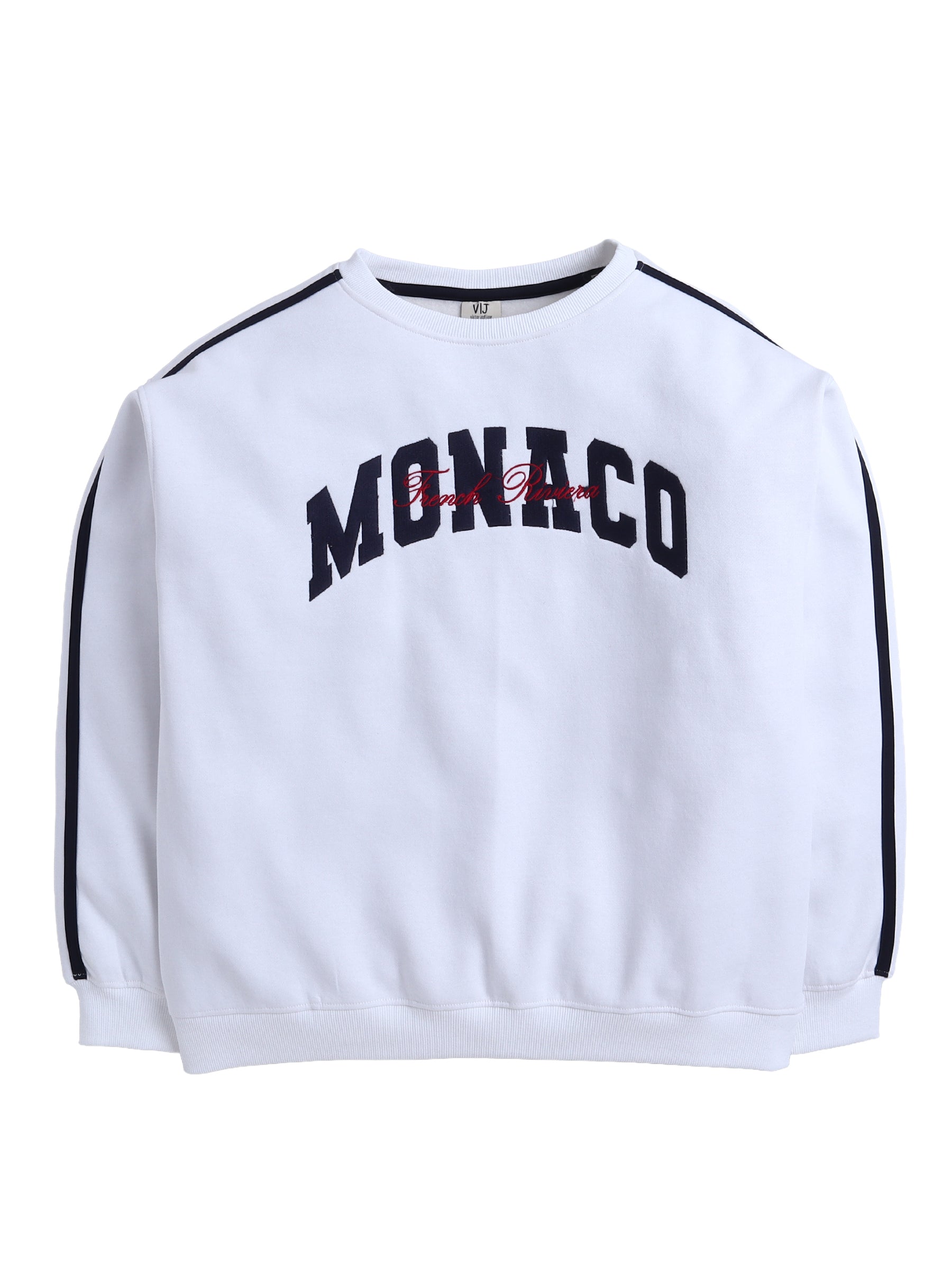 Œmonaco” Ladies' Varsity Sweatshirt “ Off-White | 100% Cotton Fleece |