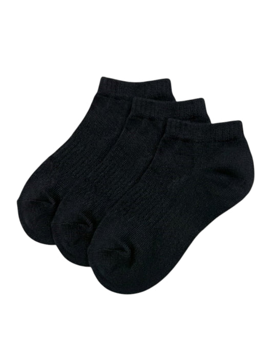 Black Cushioned Footbed Sports Trainers Socks 3 Pairs