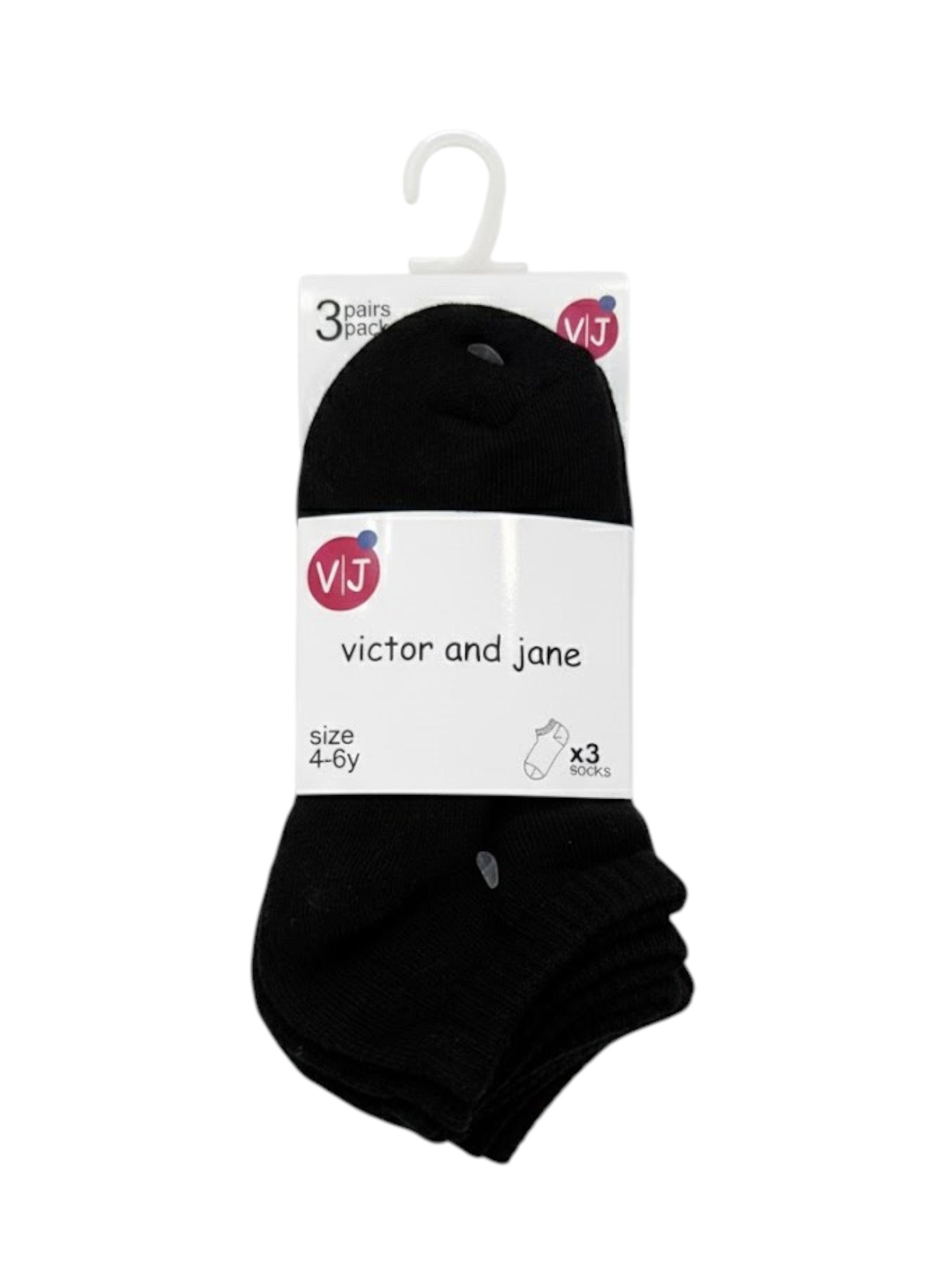 Black Cushioned Footbed Sports Trainers Socks 3 Pairs