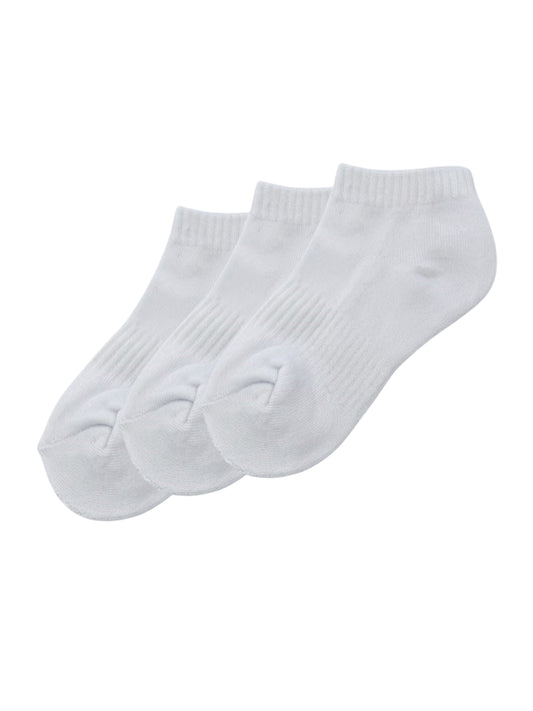 White Cushioned Footbed Sports Trainers Socks 3 Pairs