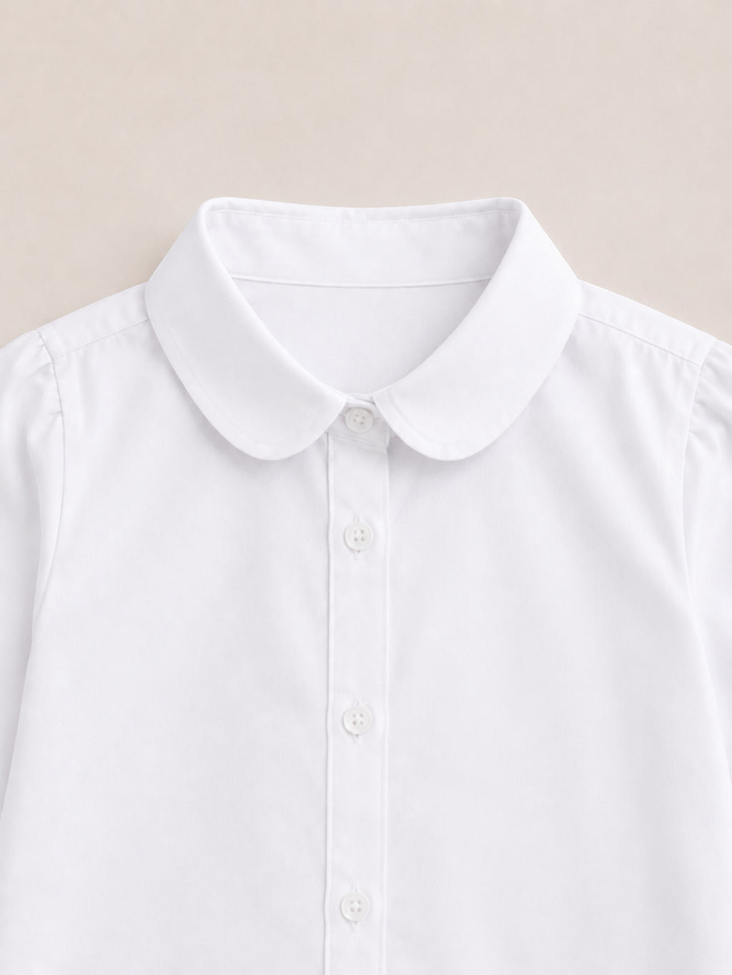 Girls Long Sleeve Collared Shirt- White