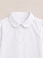 Girls Long Sleeve Collared Shirt- White