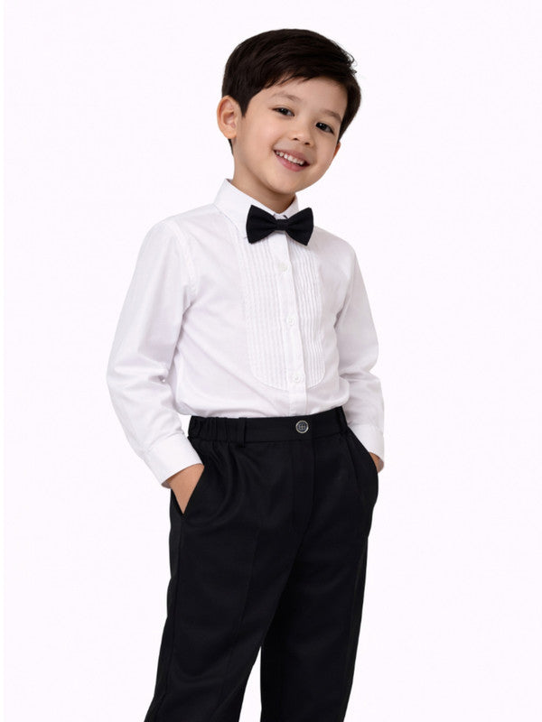 Boys 4 Pc set Formal Shirt, Trousers, Suspenders & Bow Tie Set