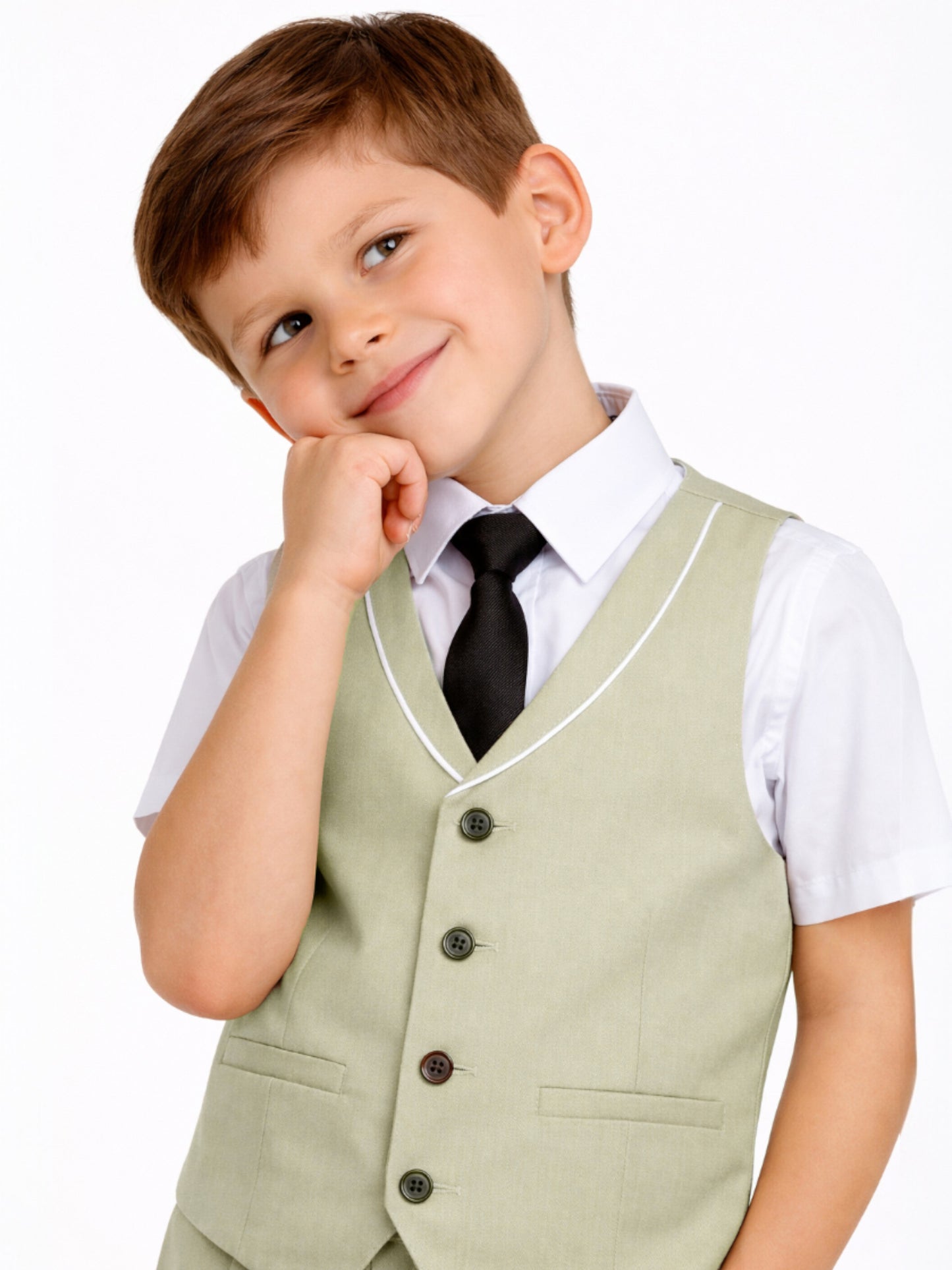 Neutral Waistcoat, Shirt, Trousers & Tie Set