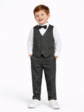Dark Grey Waistcoat, Shirt, Trousers & Bow Tie Set (3 Years–8 Years)