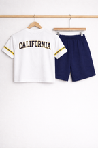 Boys California 56 Jersey T-Shirt & Navy Shorts Set