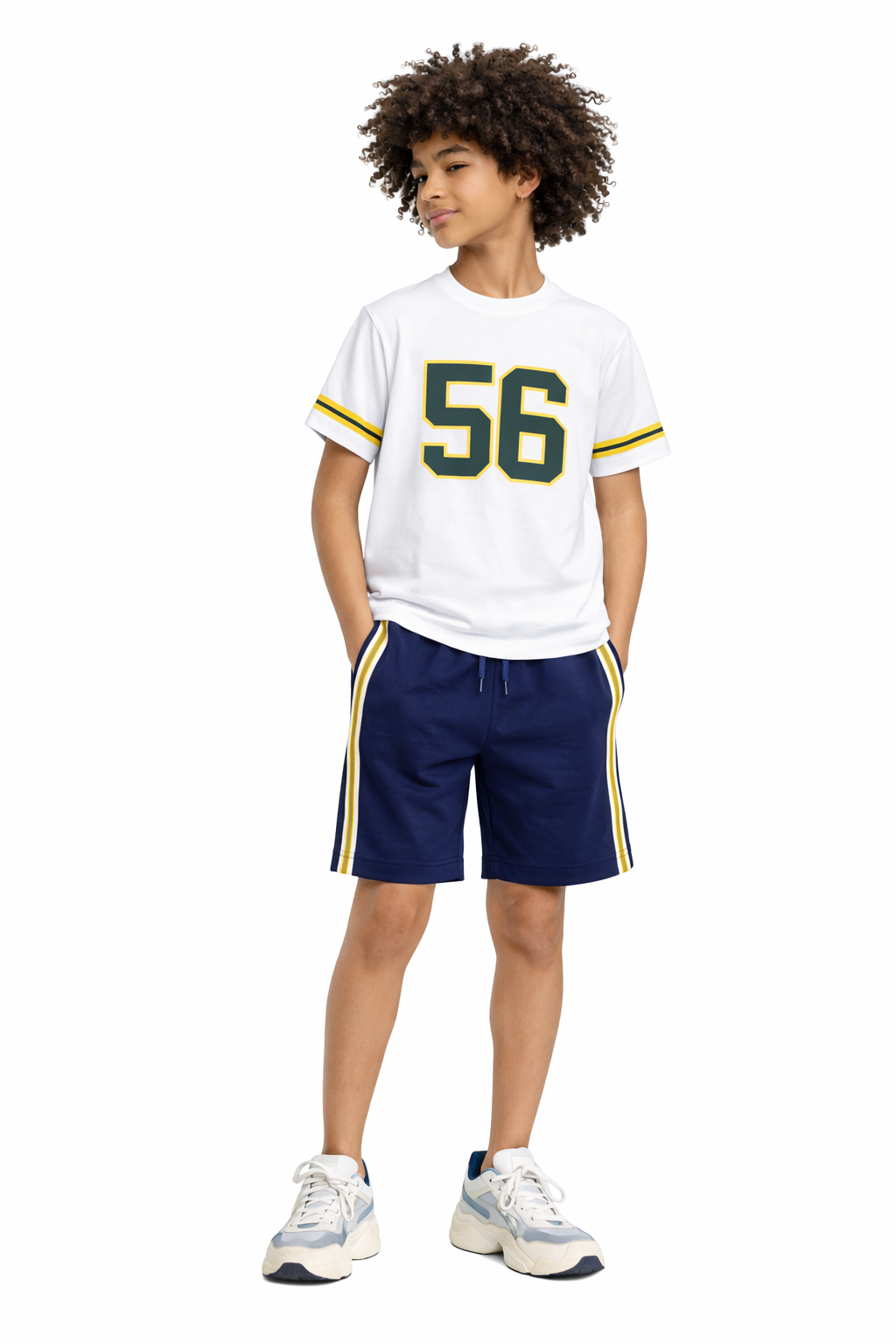 Boys California 56 Jersey T-Shirt & Navy Shorts Set