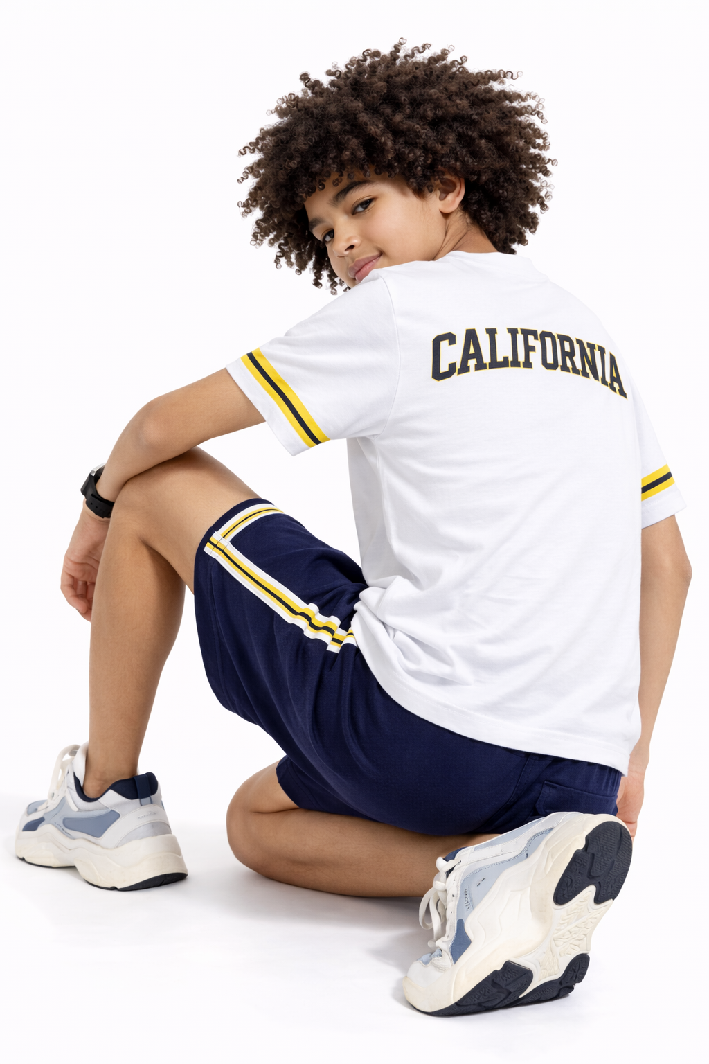 Boys California 56 Jersey T-Shirt & Navy Shorts Set