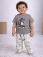 Infant Boys Animal Character Print Cotton Pajama Set “ T-Shirt & Pajama Pants Nightwear