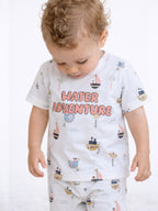 Infant Boys Œwater Adventure” Print Cotton Pajama Set “ T-Shirt & Shorts Nightwear