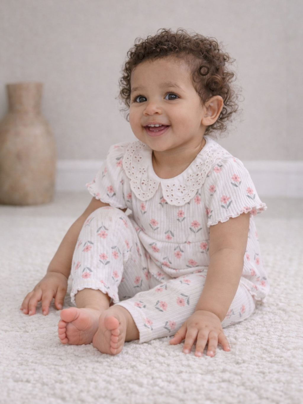 Infant Girls 2-Pack Drop Needle T-Shirts & 2-Pack Drop Needle Leggings Set