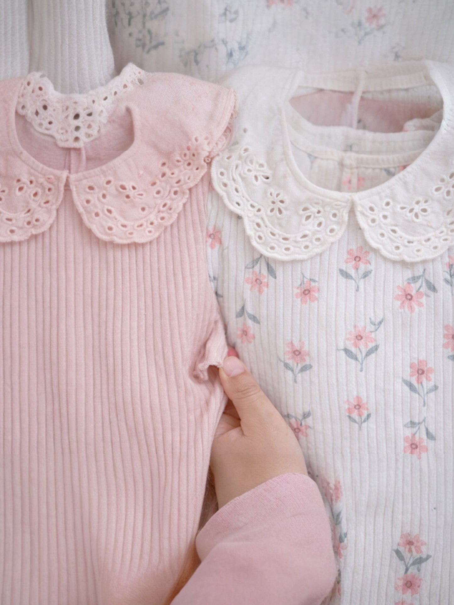 Infant Girls 2-Pack Drop Needle T-Shirts & 2-Pack Drop Needle Leggings Set