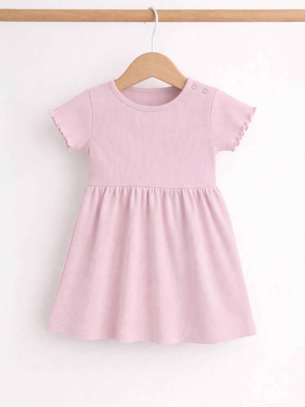 Infant Girls 2-Pack Rib Dresses (Floral & Solid Pink)