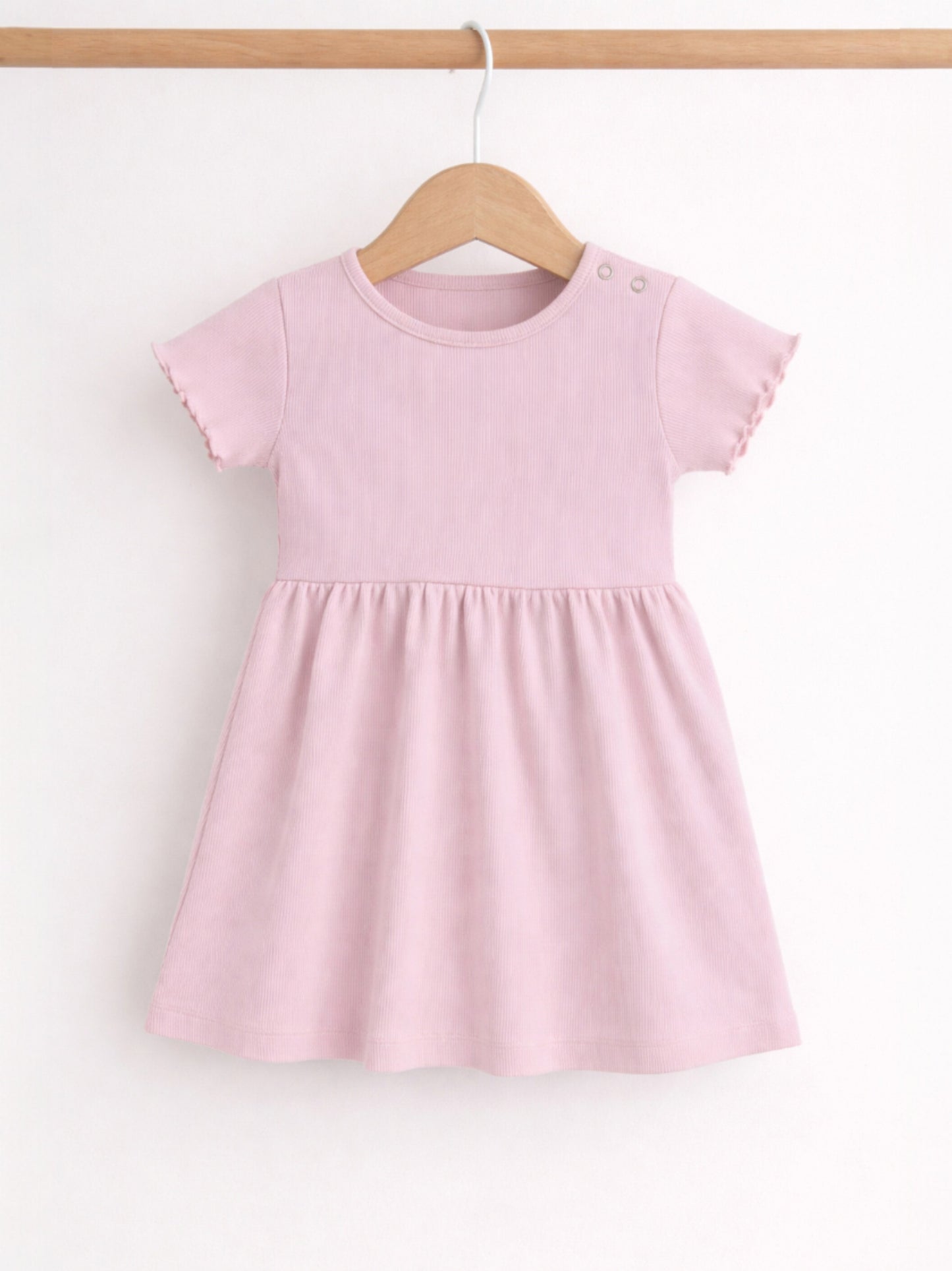 Infant Girls 2-Pack Rib Dresses (Floral & Pink Stripe)