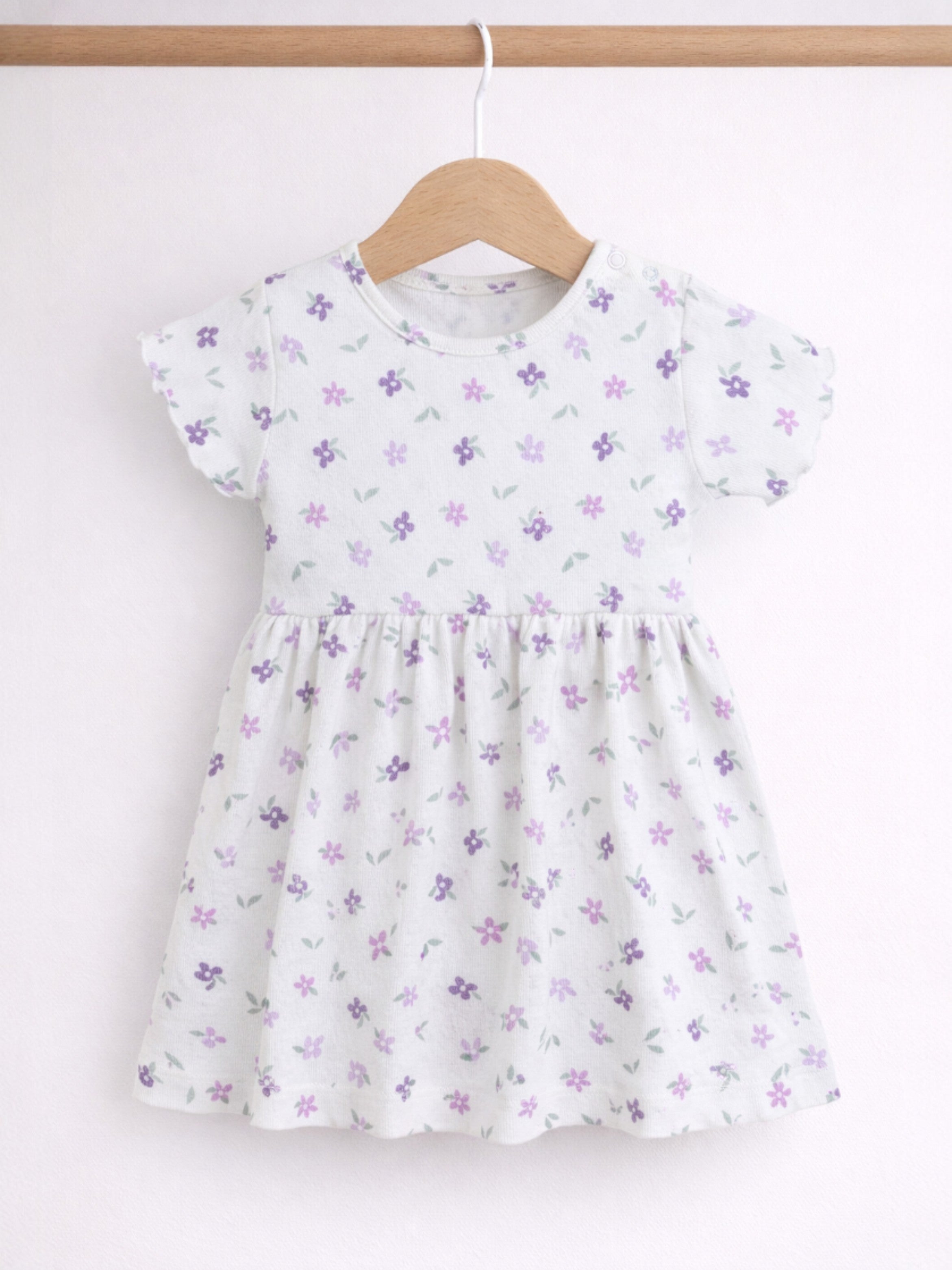Infant Girls 2-Pack Rib Dresses (Heart Print & Solid Lilac)
